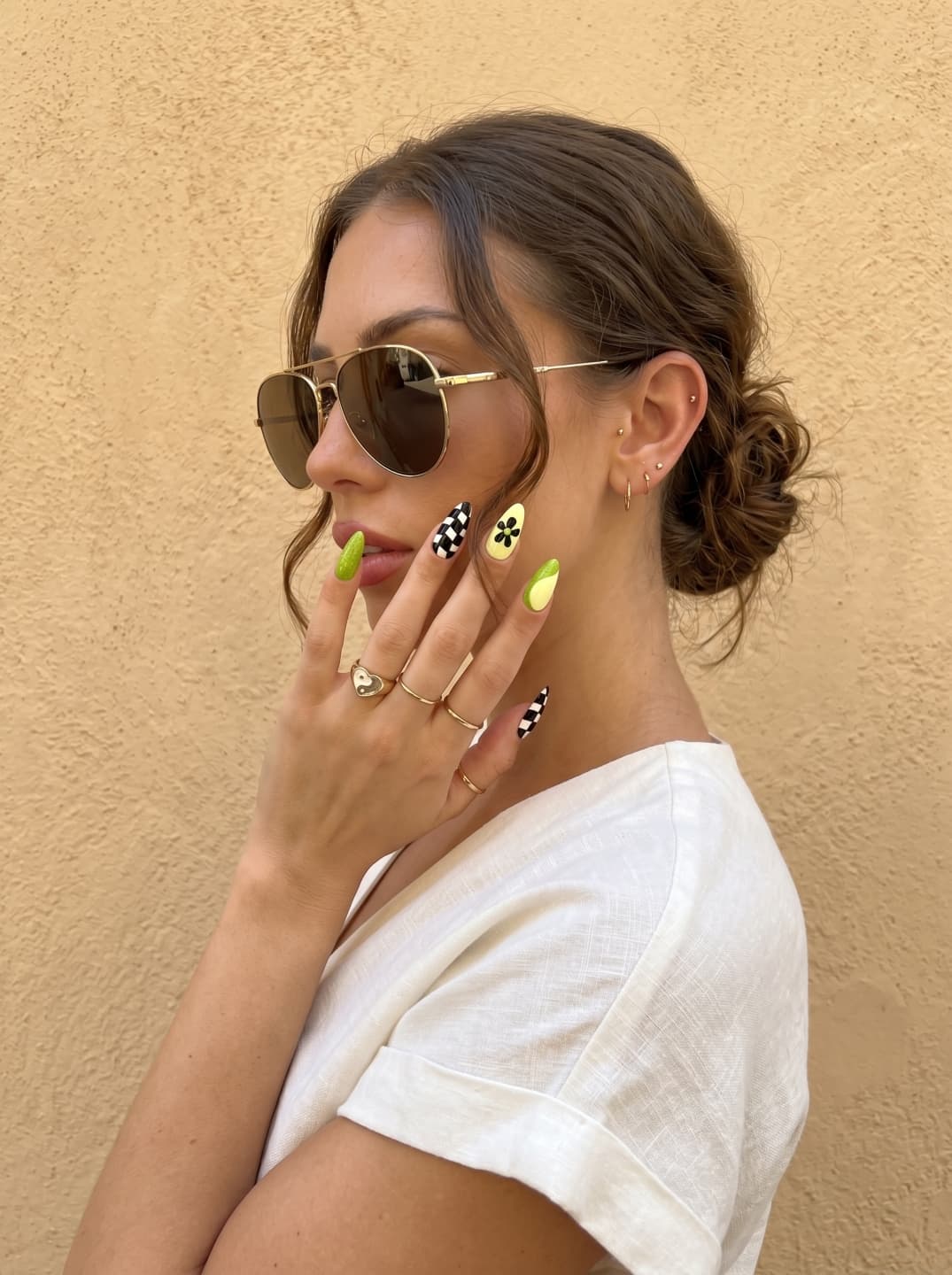 Close-up of a finished nail set